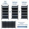 Four-Post Gray Display Rack for Convenience, Stationery, and Mother & Baby Stores, Multi-Layer Single/Double-Sided Snack Shelving.