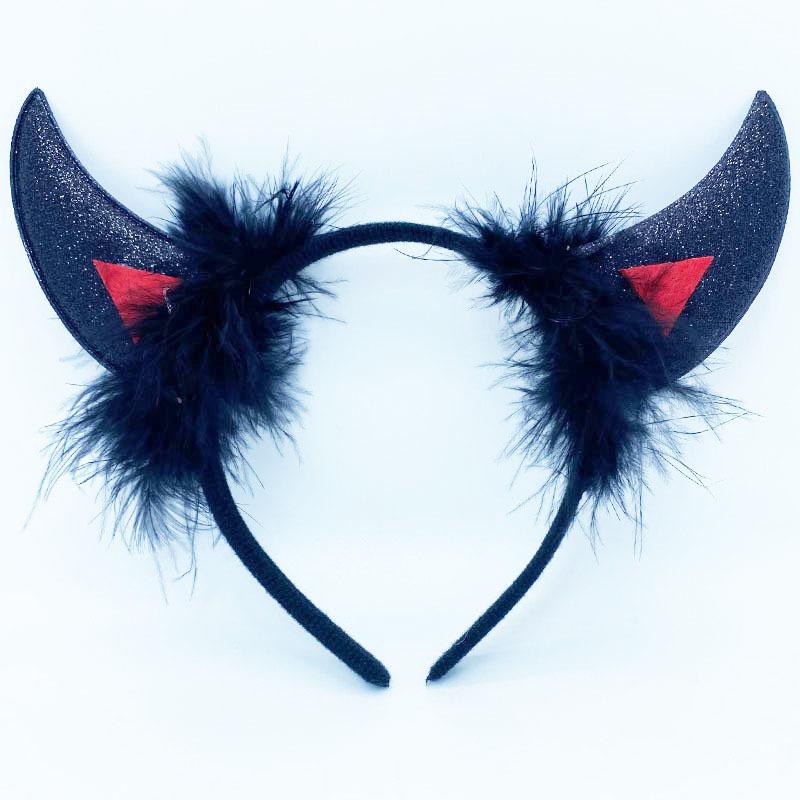 Goth Devil Headband Horns Children Headbands Halloween Party Adults Decorations