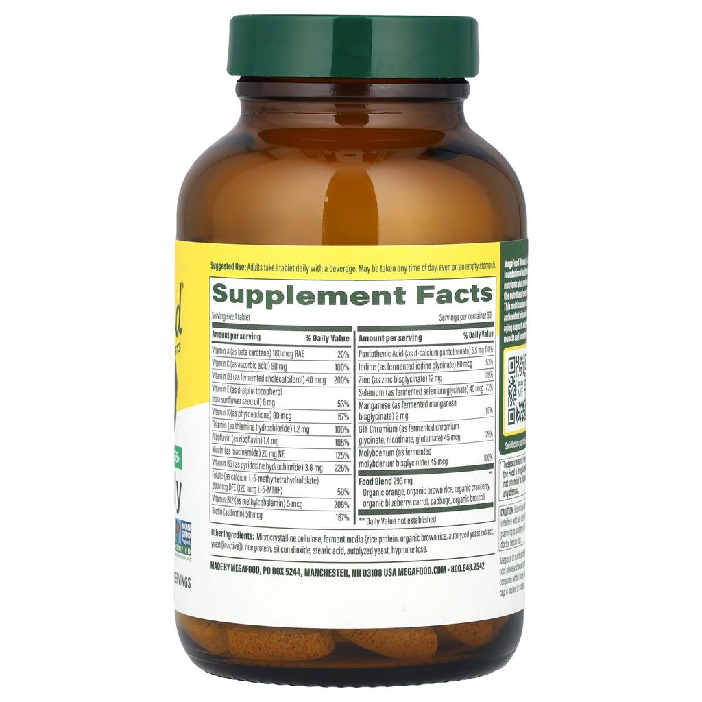 MegaFood Для мужчин старше 55 лет, ежедневный мультивитамин 1, 90 таблеток
