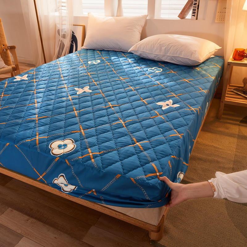 Thickened Fitted Sheet Plain Waterproof Matte Bedspread Four Season Simmons Dust Cover