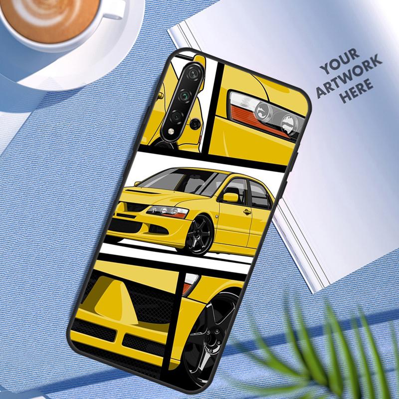 Yellow Jdm Cars For Huawei Nova 3i 7i 8i 11 12i 10 9 SE Y60 Y61 Y70 Y72 Y73 Y90 Y91 P20 P30 Pro P40 Lite Case