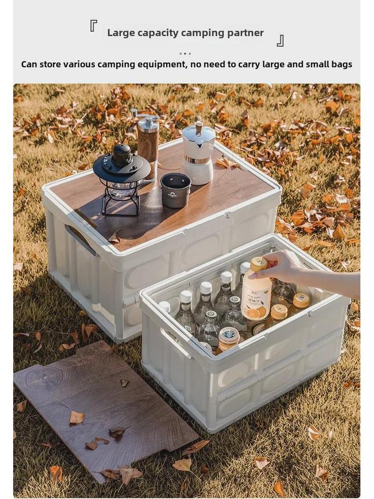 Portable Folding Storage Box for Camping, Home, and Car Trunk