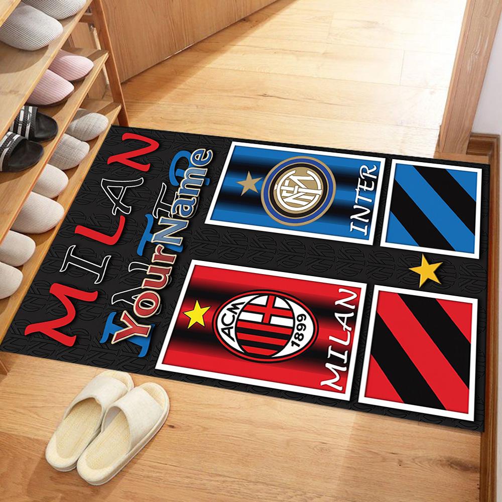 Inter Milan Personalized Text Floor Rug Office Rug Suitable for Living Rooms Study room Balcony Decorate room Antislip Carpet Anime Office Decor