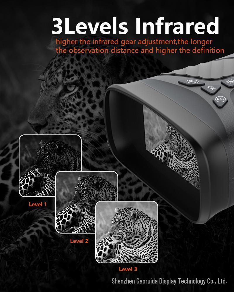 Portable HD Binoculars with Infrared Night Vision for Birdwatching and Outdoor Recording