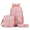 Three Piece Set of Large Capacity School Backpack Versatile Letter Printed Casual Backpacks Junior High School Student Schoolbag