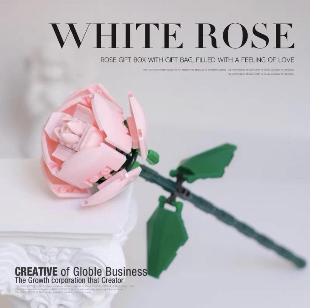 Трансграничные цветочные строительные блоки: Совместимый с Lego набор игрушек для сборки розы, подсолнуха и тюльпана