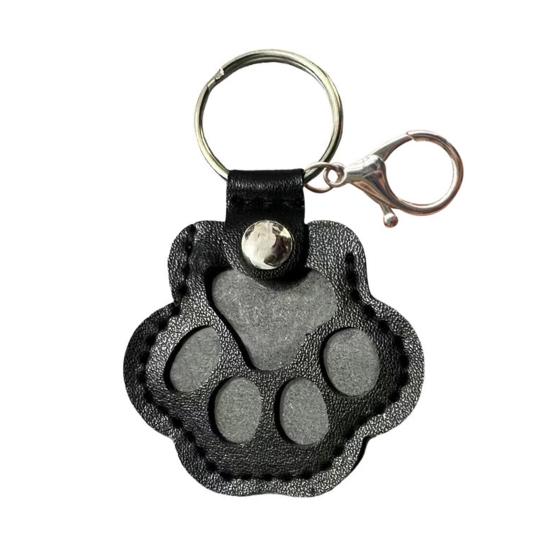 Pet Hair Keepsake Keychain Dog Cat Paw Shape Hair Storage Pendant Keychain Memorial Collection Keychain with Keyring Pet Memorial Gift