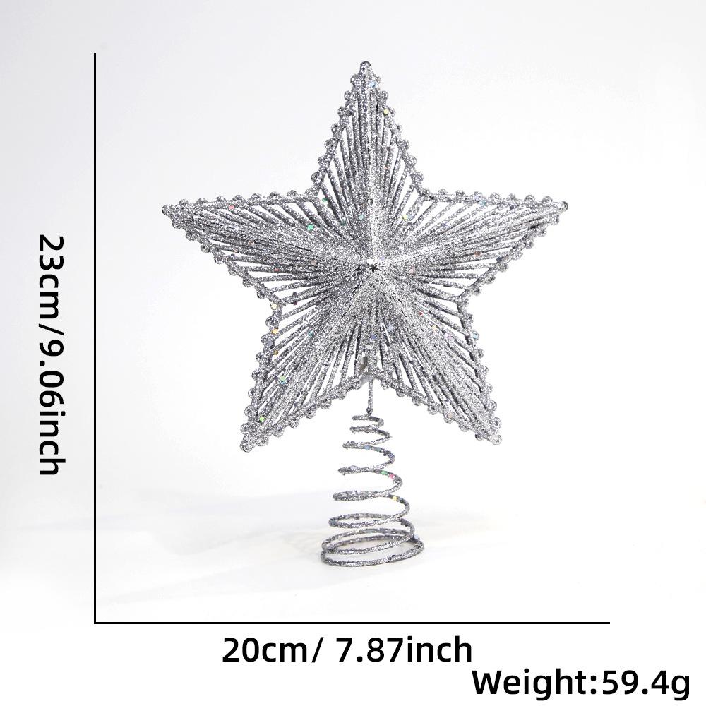 20 см Красный мигающий цилиндр для рождественской елки Верхушка для елки Пятиконечная звезда Полая расходящаяся трехмерная звезда Сцена Макет рождественские украшения