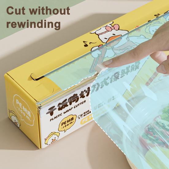 Диспенсер для пищевой пленки Saran Wrap со встроенным резаком, магнитное крепление на холодильник, кухонный резак для пищевой пленки, легкая резка без разрывов, органайзер для пищевой пленки