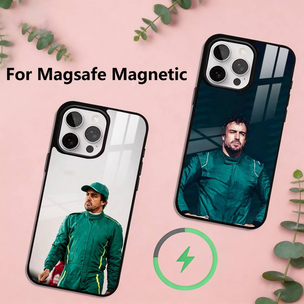 Крутой чехол для телефона A-Fernando A-Alonso для iPhone17,16,15,14,13,12,11 Plus,Pro, магнитный, для беспроводной зарядки Magsafe