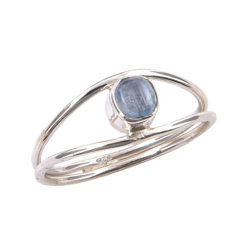 Натуральный кианит драгоценный камень ручной работы 925 стерлинговое серебро ювелирное кольцо размер 8 g1z61