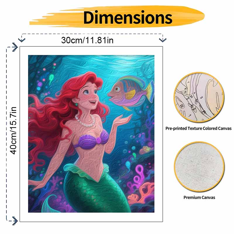 Disney Набор для рисования по номерам «Русалочка Ариэль». ручная работа DIY painting украшение дома подарки