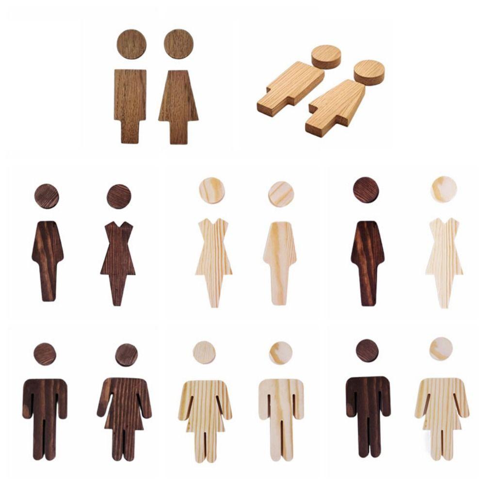 2pcs/se Self-adhesive Bathroom Door Signs Antique Men's And Women's Toilet Sign Home Decor