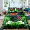 Tropical Birds Duvet Cover Watercolor Hummingbird Flowers Twin Bedclothes Exotic Wildlife White Abstract Polyester Qulit Cover