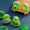 Mini Frog Figurines Cartoon Big Mouth Chorus Frog Statue for Moss Landscape Flower Pot Accessories Resin Miniature Desktop Ornament for Car Home Decor