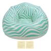 Inflatable Chair PVC Wave Strip Pattern Ergonomic Desig Minimalism Inflatable Beanbag Chair Green
