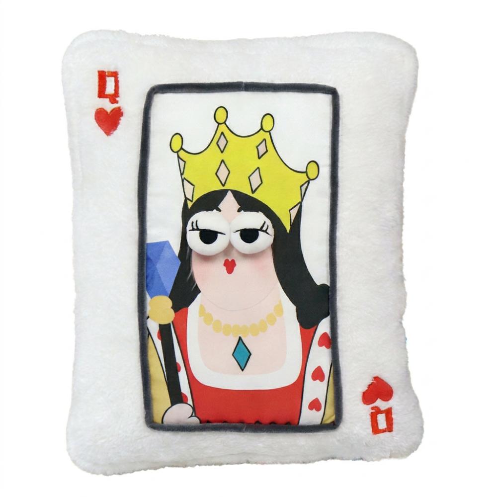 Square Shape Plush Embroidered Pillow Fluffy Texture Patchwork Pillow  Holiday Gift