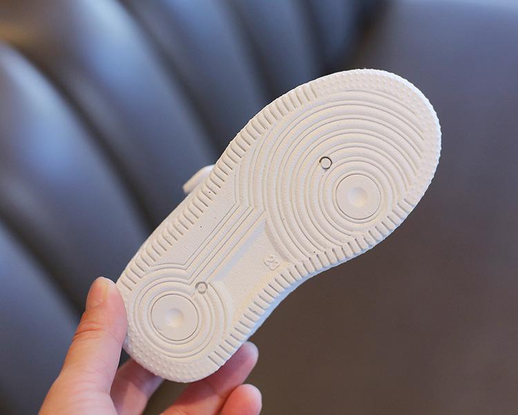 2025 Весна и Осень Детские Белые Кожаные Спортивные Кроссовки - Мягкая Подошва Для Мальчиков И Девочек