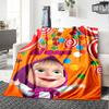 Customiz Name Personality Masha and the Bear Blanket Soft &Warm Sofa Office Bed Travel Lunch Break Blanket, Gift Suitable All Seasons