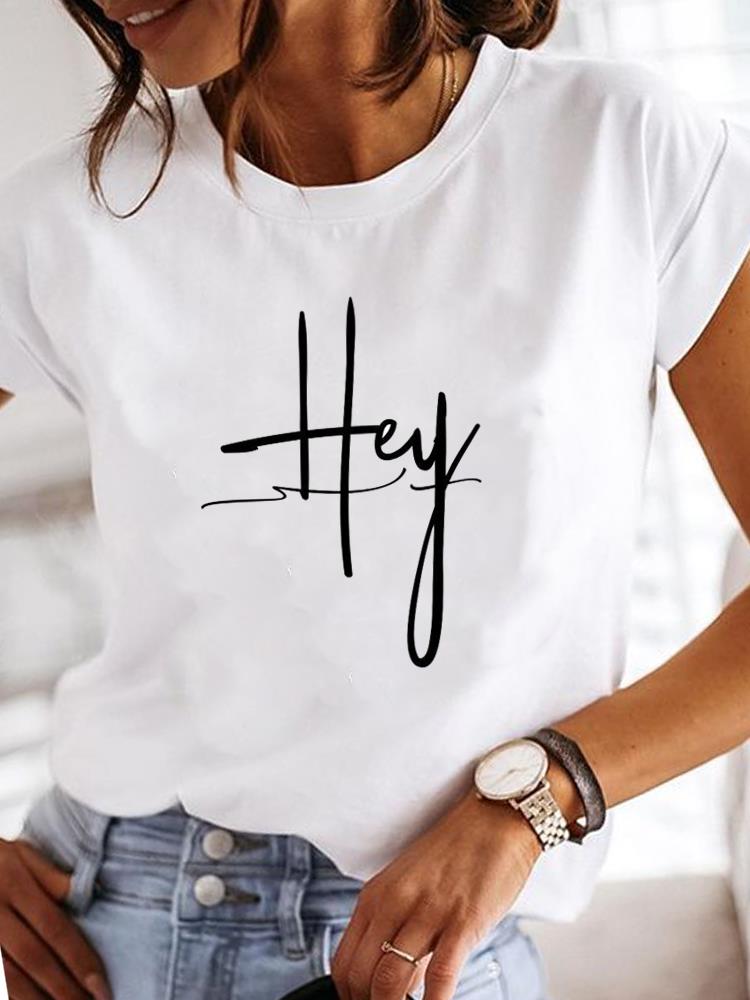 (Asian Size) Women Short Sleeve Fashion Trend Style Cute 90s Lovely Print Lady Tee Top Clothing Casual Tshirt Female Graphic T-shirts