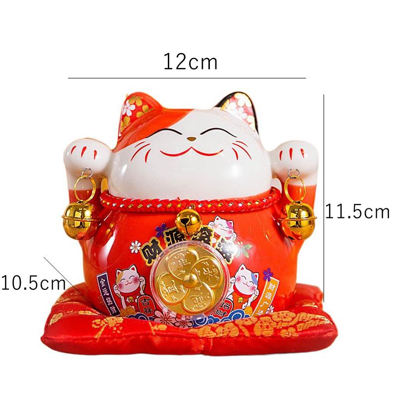 4,5-дюймовая керамическая монетница Maneki Neko Lucky Cat Fortune Colored Cat Golden Circle Home Decoration Gift Feng Shui Figure
