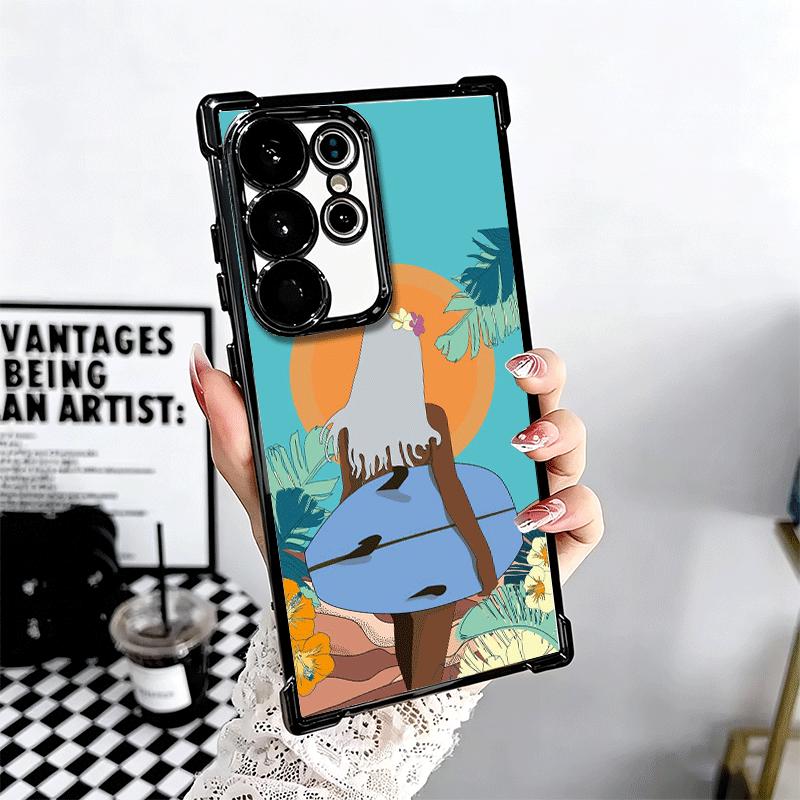 Surfboard Surfing Surf Summer Soft Phone Case For Samsung Galaxy S26 Ultra S25 Edge S24 FE S23 Plus S22 S21 + S20 Plating Anti-F
