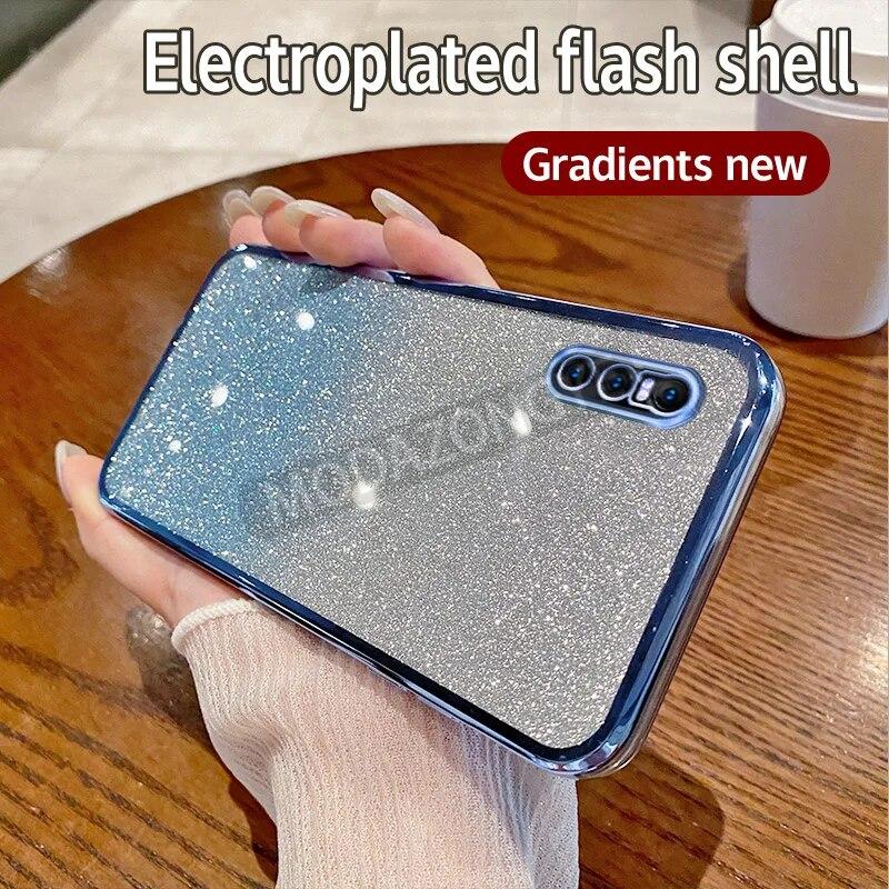 For VIVO X27 Case Electroplating Soft Glitter TPU Back Cover VIVOX27 Phone Casing For Girl Woman