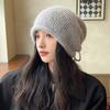 Шерстяная ворсовая шапка, женская осенне-зимняя вязаная шапка с защитой ушей, японская корейская версия, вязаная шапка с искусственным мехом кролика