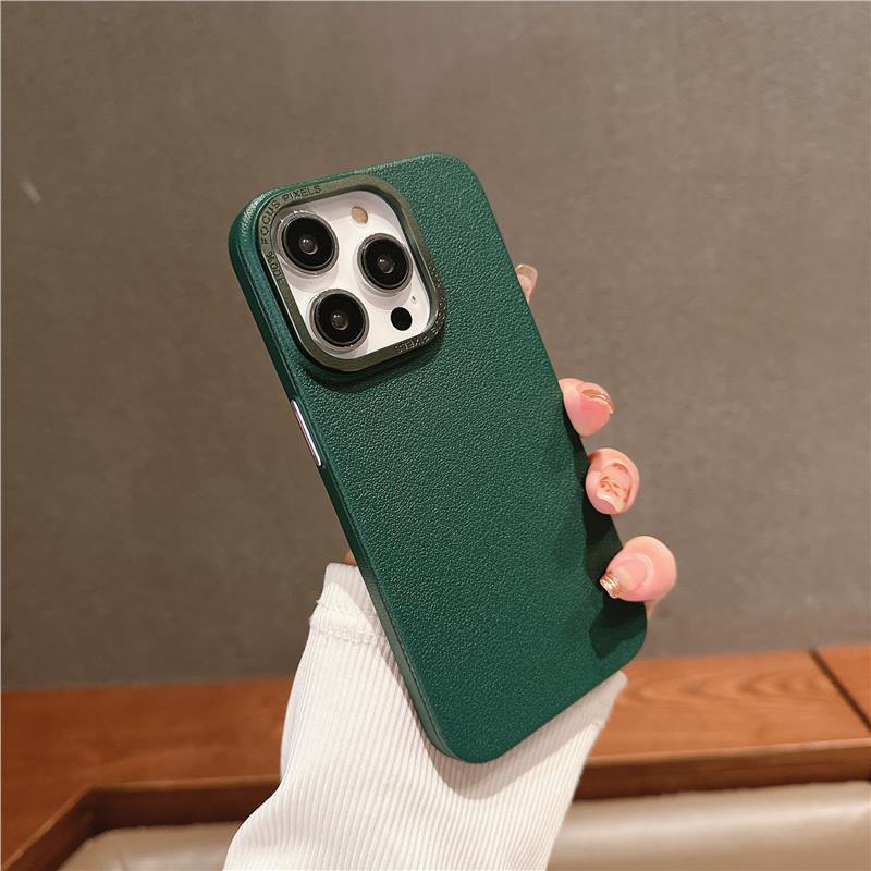 Текстура кожи личи подходит для чехла iPhone 16 Pro Max с металлическими кнопками, защитного чехла iPhone 17 Simple 13 15