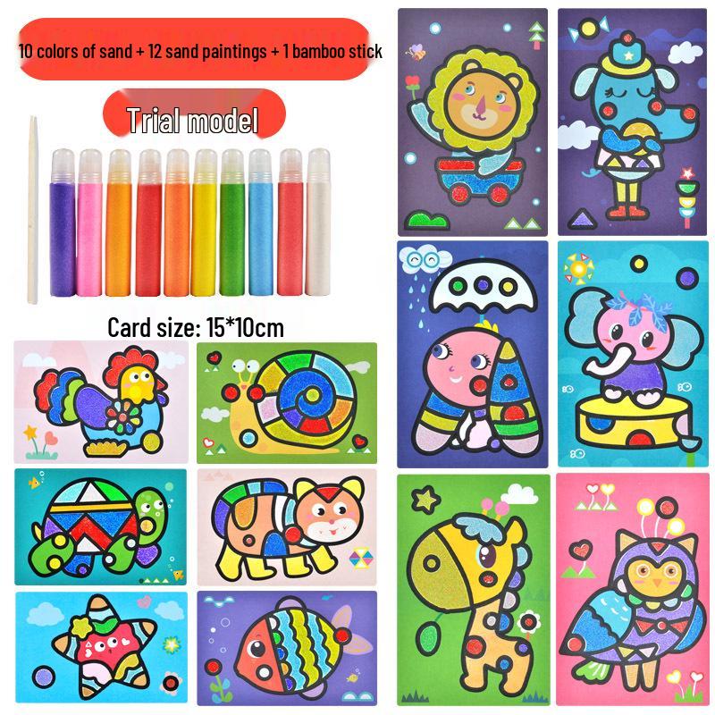 Heng Wu Colored Sand Art Bottle - DIY Craft & Educational Scratch Painting Toy for Kids