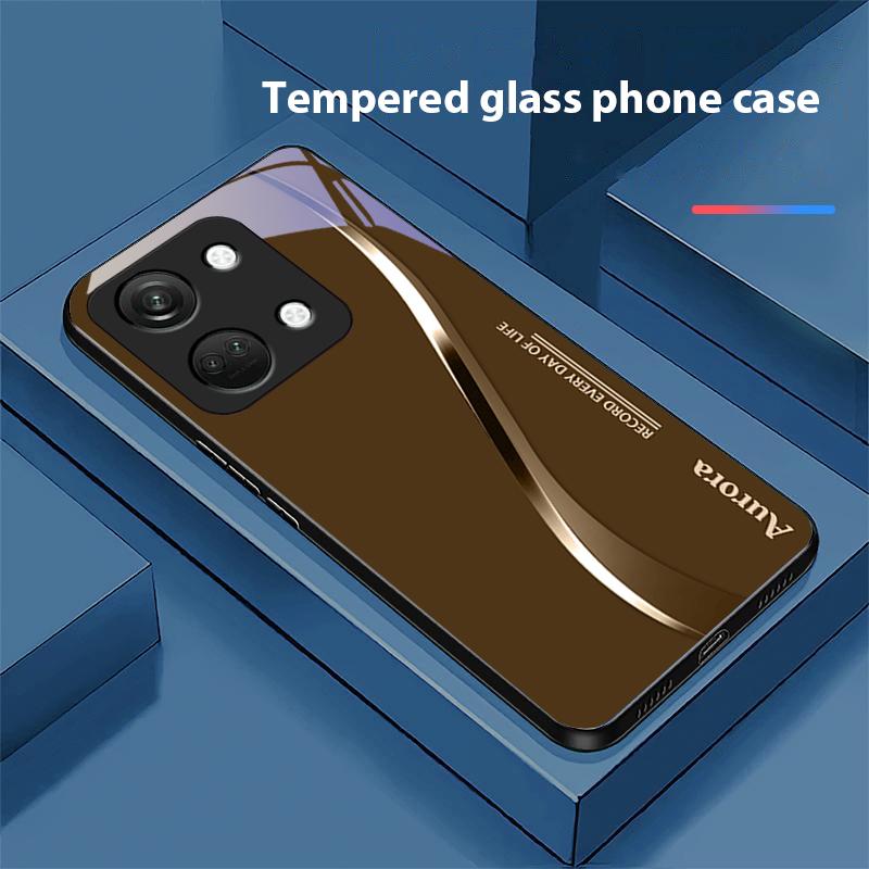 Двухцветные полосы для OnePlus Nord 3 5 6T 7 Pro 8 12 10T Reno8 Lite 5G 10R Nord N30 Жесткий чехол из закаленного стекла для телефона Черный