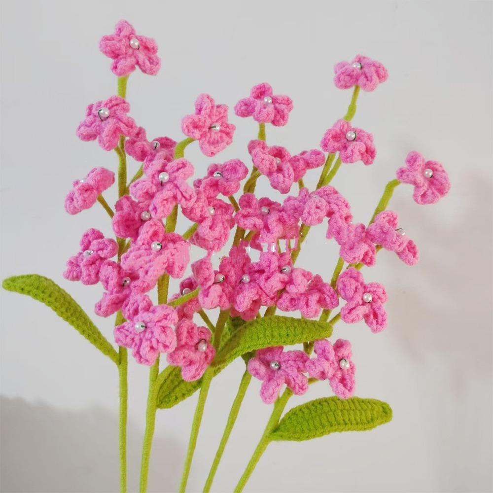 Готовый букет роз ручной вязки из самодельных плетеных растений ветка подарок на день рождения