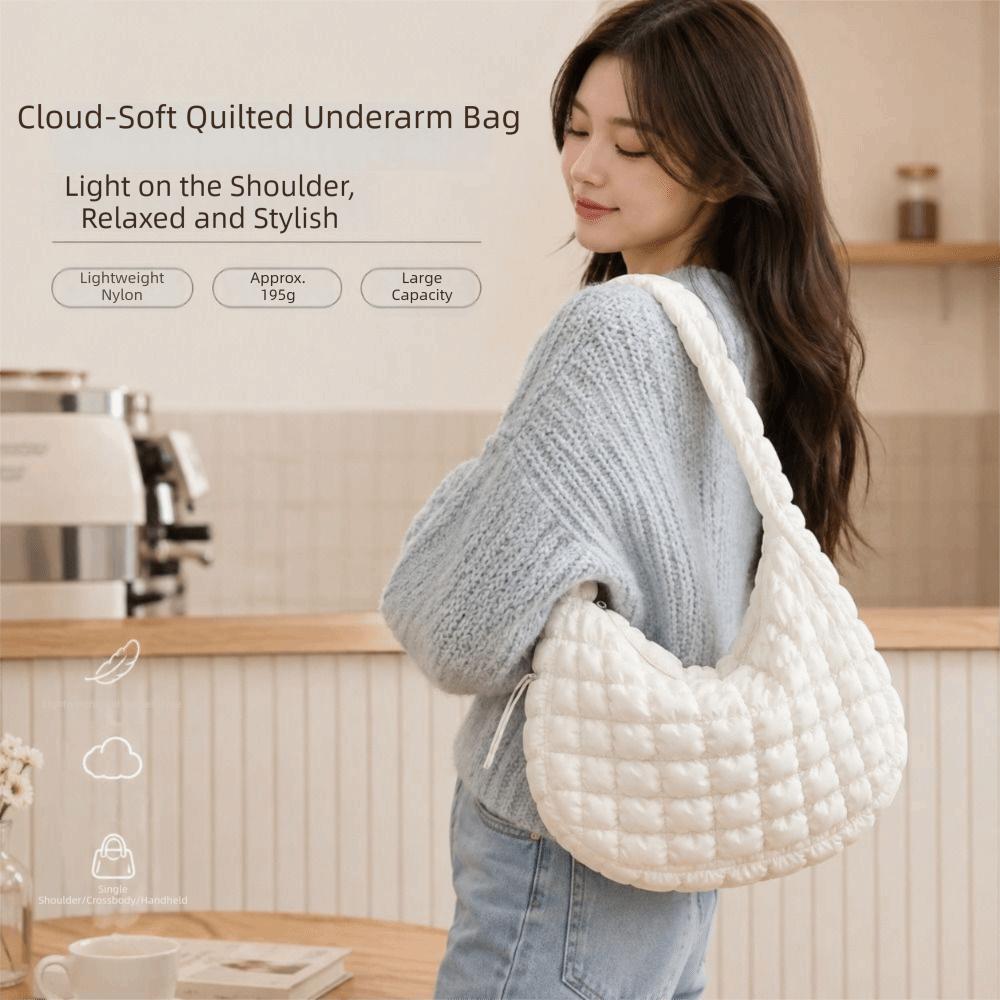 Cloud Nylon Puffer Shoulder Bag Solid Color Cloud Crossbody Bag Women's Fashion