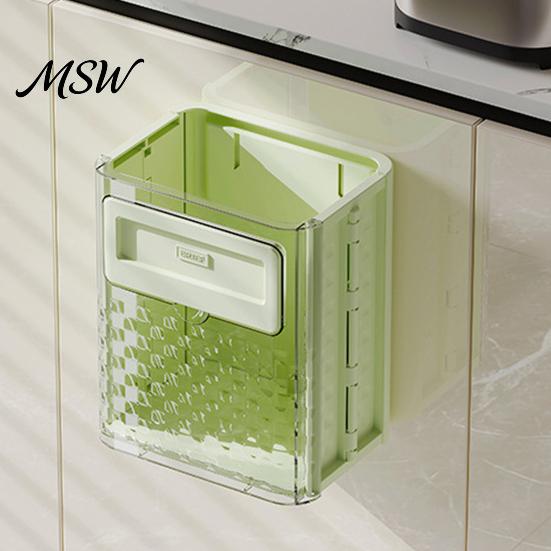 Sleek Plastic Trash Bin Foldable Garbage Can, with Rubbing Board, Lightweight Portable Durable Kitchen Waste Bin, for And Bathroom Cupboard