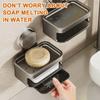 Space Saving Suction Cup Soap Dish Detachable Soap Drain Box Self Draining Soap Holder  Household