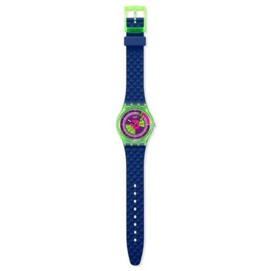 Наручные часы Swatch GENT BIOSOURCED NEON SKYCHART SO28G704, унисекс, для взрослых, синие.