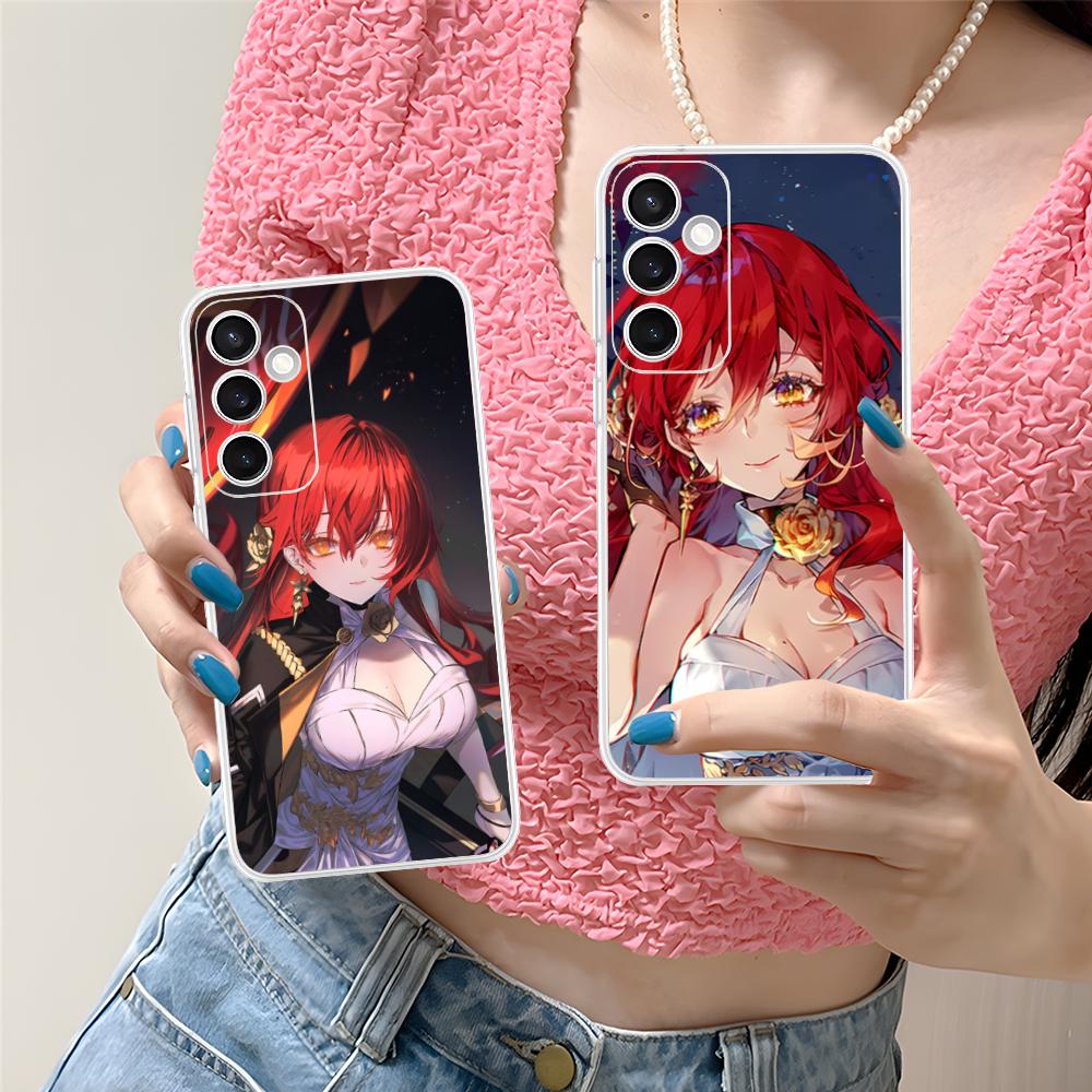 Прозрачный чехол HSR Himeko для Samsung Galaxy S25 S24 S23 S22 S21Plus FE Ultra Цветная обложка