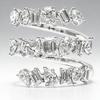 Xiaomi Huitan Multi-layer Women Silver Color Ring Hollow Novel Party Luxury Inlaid Shiny Geometric Cubic Zirconia Fashion Lady Jewelry