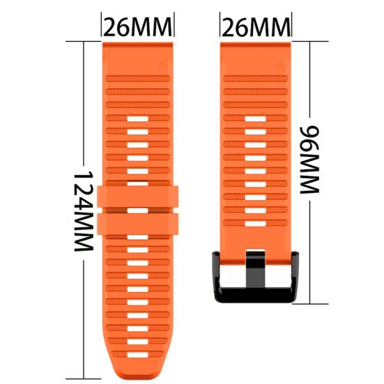 26mm Silicone Sports Watch Wrist Strap Band for Garmin Fenix 6X 5X 3 HR D2 Bravo