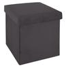 Atmosphera "Tess" Foldable Velvet Storage Pouf - Dark Gray