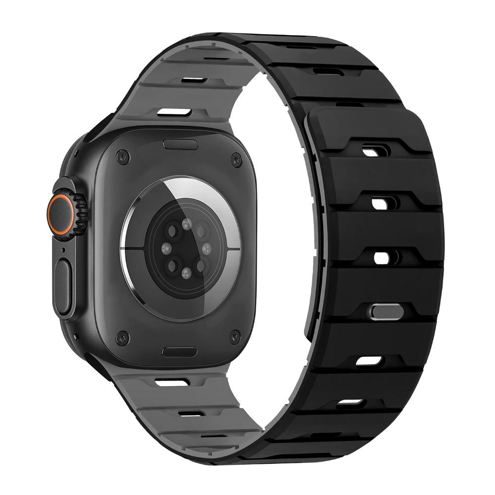 Magnetic Buckle Silicone Strap for Apple Watch, Fits Ultra 2/3, 49/46/45/38/42/40mm, Silicone Bracelet Wristband for iWatch Series 11 / 10/ 9/8/7SE