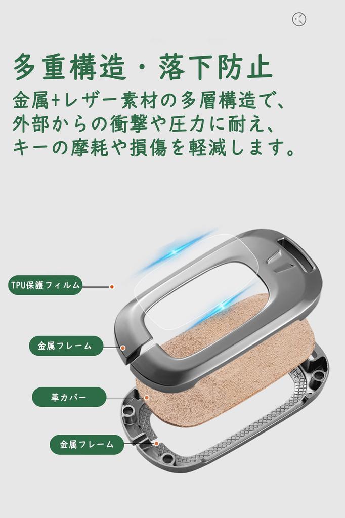 [ontto] Чехол для ключа Honda Key Case Key Holder из сплава + кожи Стильный смарт-ключ, совместимый с Step Wagon N-BOX JF5 JF6 Odyssey Fit XRV Accord Civ