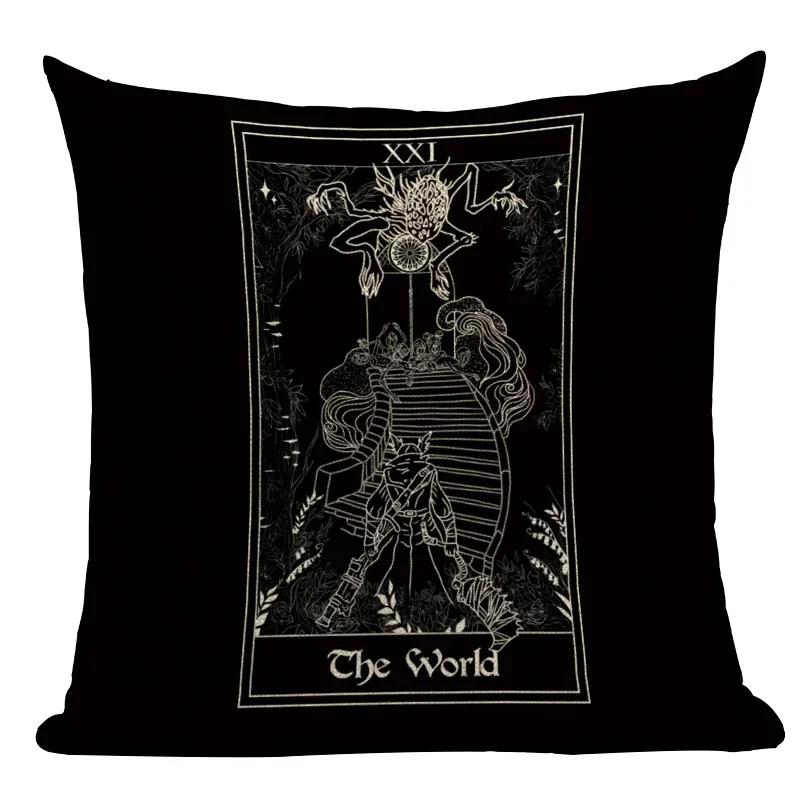 Dark Tarot, Gothic Style Double-Sided Printed Pillow Cover Short Plush Suitable Living Rooms Bedrooms Sofas Throw Cushion Cover