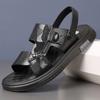 Fashion2024 Genuine Leather Sandals Men Soft Comfortable Summer Sandals Open Shoes Non Slip Outdoor Beach Sandal Fashion Men's Sandal