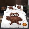 Комплект постельного белья Owl Boys Youth King Queen Cool Black Nighthawk Safari Wildlife Комплект постельного белья из полиэстера с изображением птиц и животных