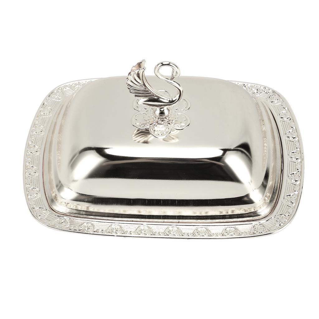 Gold Fruit Tray European Style Metal Fruit Plate Table Decoration with Lid for Snacks Candies