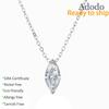VVS1 D Color Moissanite Diamond Cross Border S925 Silver Marquise Cut Pendant Necklace with GRA Certificate