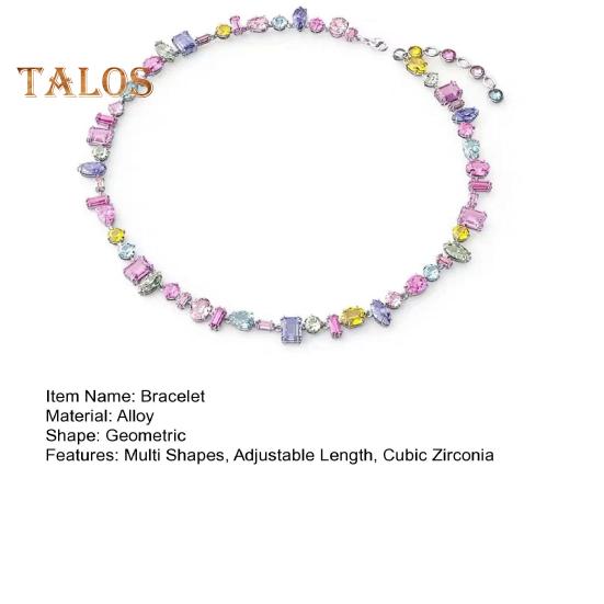 Женский браслет, ожерелье, разноцветный, конфетного цвета, кубический цирконий, регулируемая длина, женские украшения, подарок на День матери, праздники, свадьбы