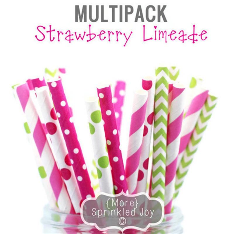 25 шт./компл., бумажные соломинки для украшения вечеринки, разноцветные трубочки для питья на день рождения, свадьбу