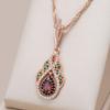 Elegant Gold Color Crystal Pendant Necklace for Women Vintage Water Drop Shape Hollow Party Jewelry